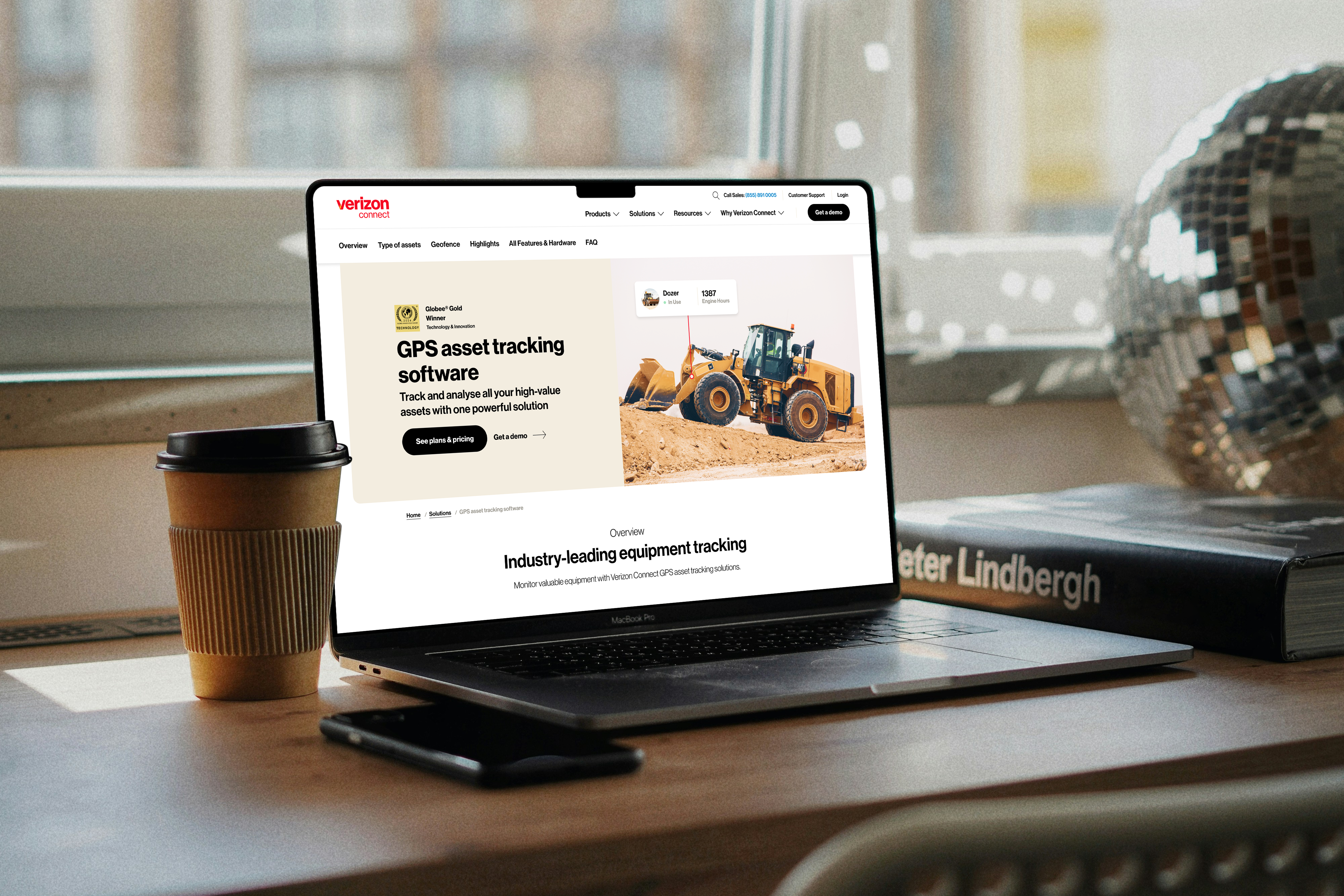 Verizon Connect website redesign shown on a laptop